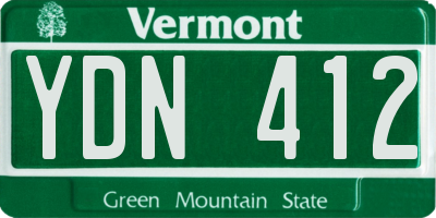 VT license plate YDN412