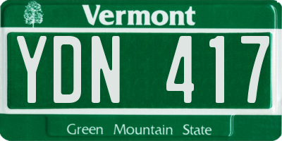 VT license plate YDN417