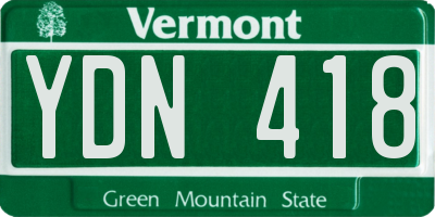 VT license plate YDN418