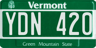 VT license plate YDN420