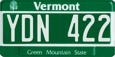 VT license plate YDN422