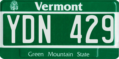 VT license plate YDN429