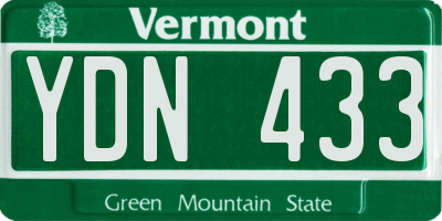VT license plate YDN433