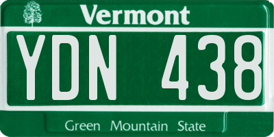 VT license plate YDN438