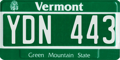 VT license plate YDN443
