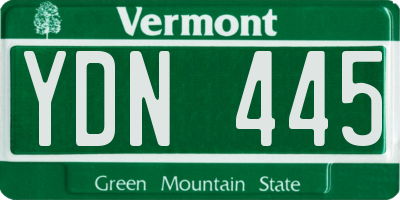 VT license plate YDN445