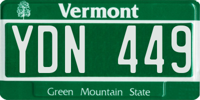 VT license plate YDN449