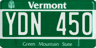 VT license plate YDN450