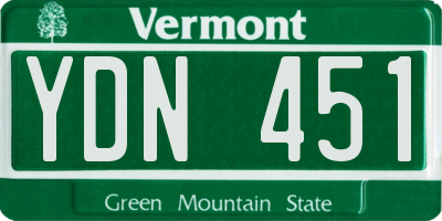 VT license plate YDN451