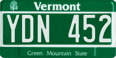 VT license plate YDN452