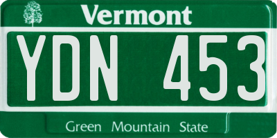 VT license plate YDN453
