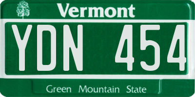 VT license plate YDN454