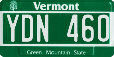 VT license plate YDN460