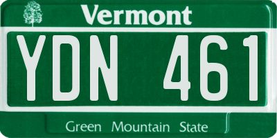 VT license plate YDN461