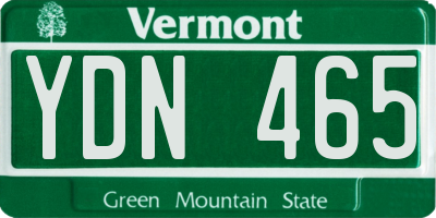 VT license plate YDN465
