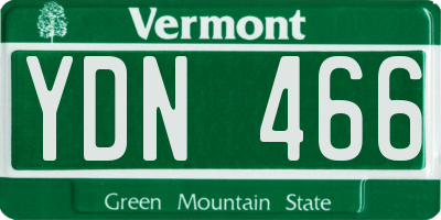 VT license plate YDN466