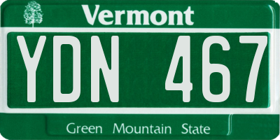 VT license plate YDN467