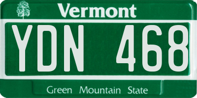 VT license plate YDN468