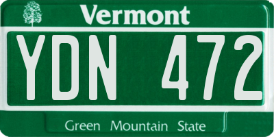 VT license plate YDN472