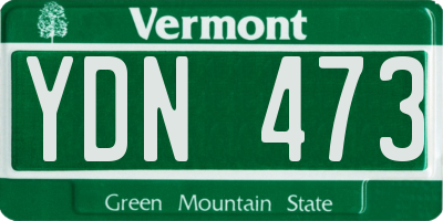 VT license plate YDN473