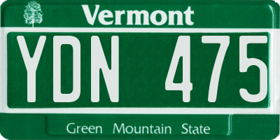 VT license plate YDN475