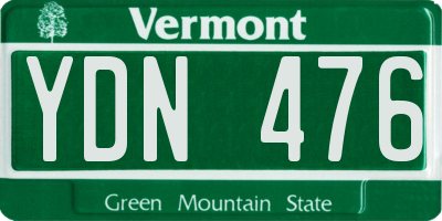 VT license plate YDN476