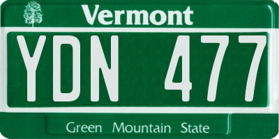 VT license plate YDN477