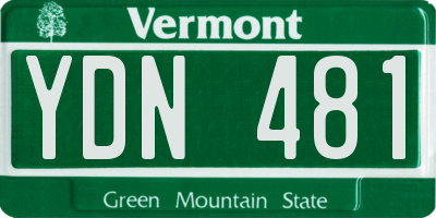 VT license plate YDN481