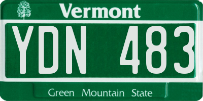 VT license plate YDN483