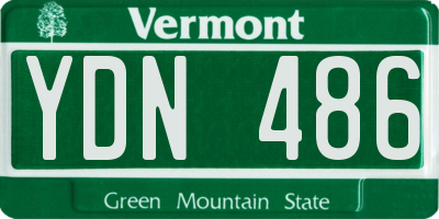 VT license plate YDN486