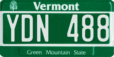 VT license plate YDN488