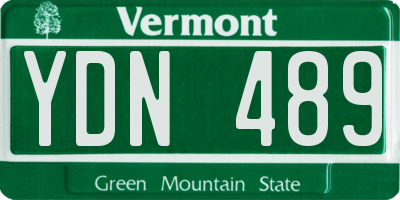 VT license plate YDN489