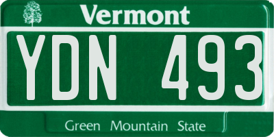 VT license plate YDN493