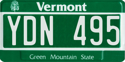VT license plate YDN495