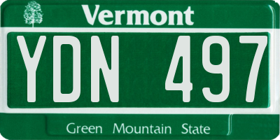 VT license plate YDN497