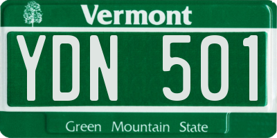VT license plate YDN501