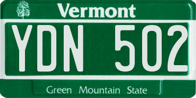 VT license plate YDN502