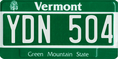 VT license plate YDN504