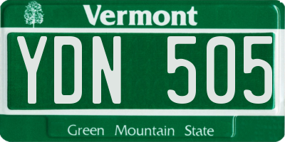 VT license plate YDN505