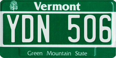 VT license plate YDN506