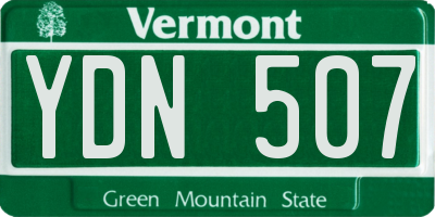 VT license plate YDN507