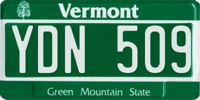 VT license plate YDN509