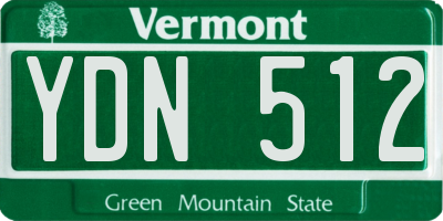 VT license plate YDN512