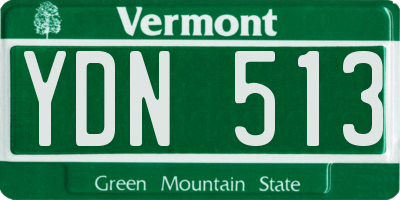 VT license plate YDN513