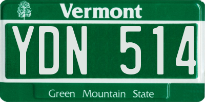 VT license plate YDN514