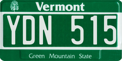 VT license plate YDN515
