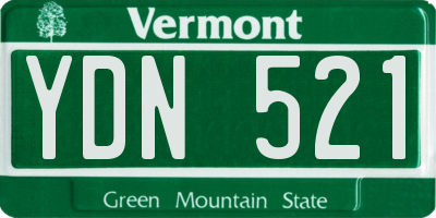 VT license plate YDN521