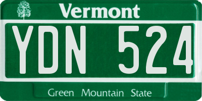 VT license plate YDN524