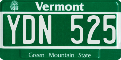 VT license plate YDN525