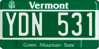 VT license plate YDN531